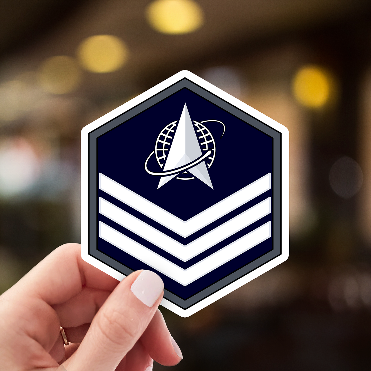 Space Force E5 Sergeant Rank Insignia Vinyl Sticker