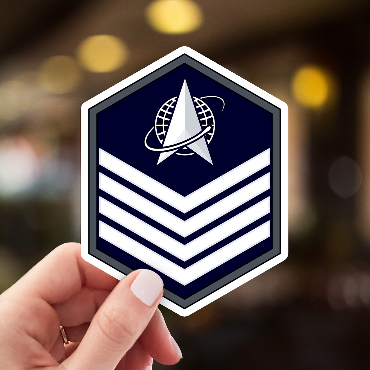 Space Force E6 Technical Sergeant Rank Insignia Vinyl Sticker