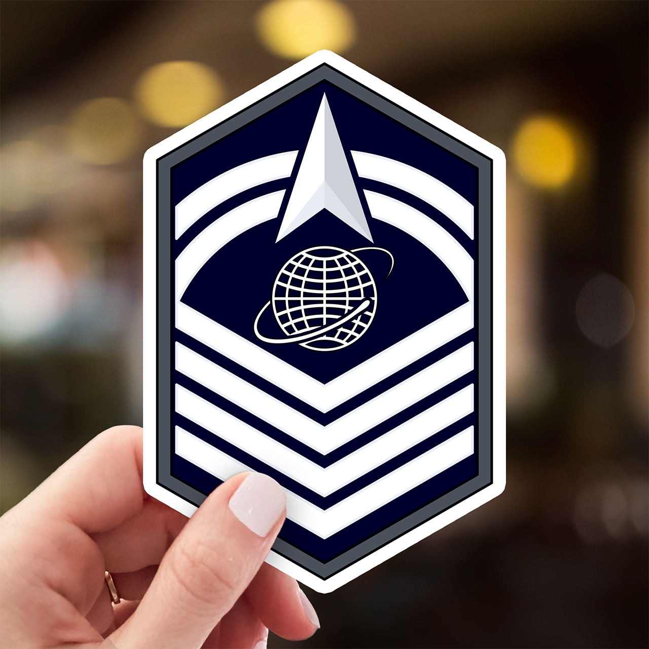 Space Force E8 Senior Master Sergeant Rank Insignia Vinyl Sticker