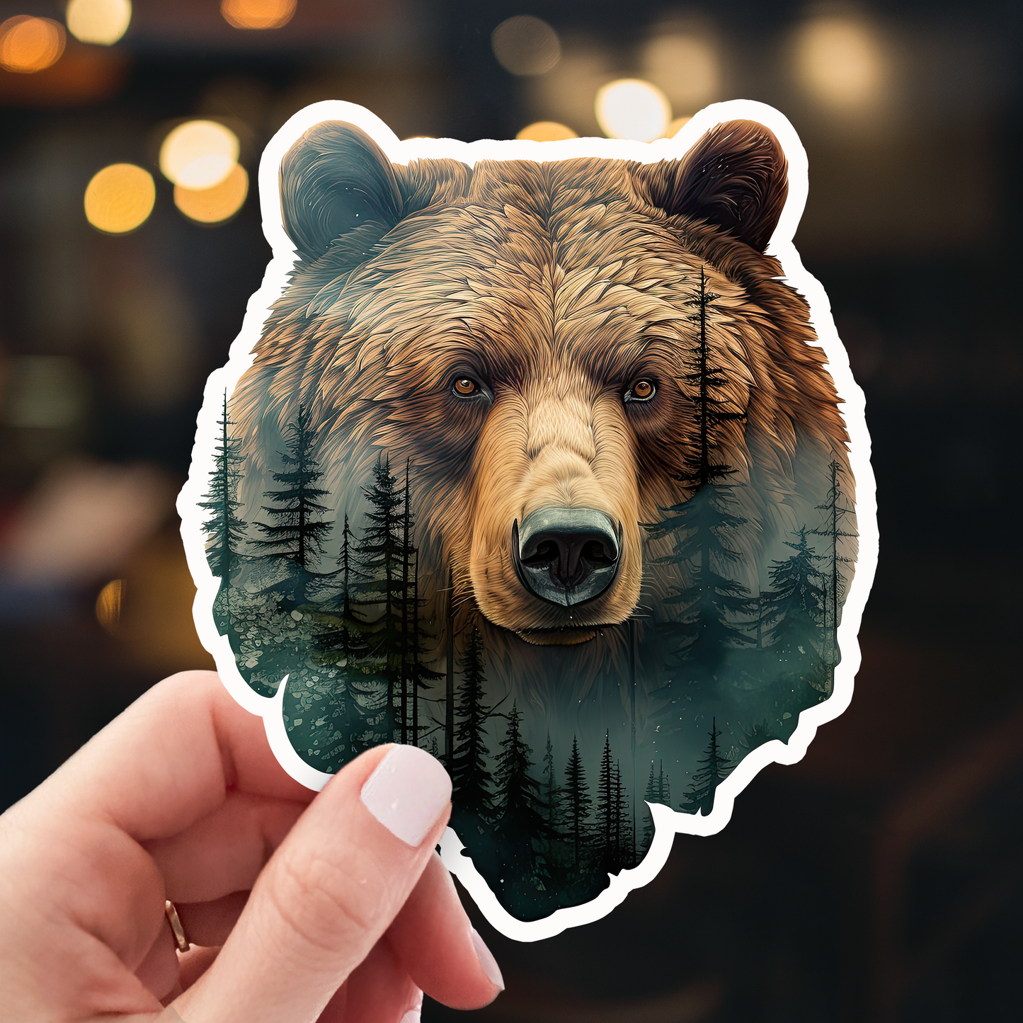 Grizzly Bear Sticker - Kiss-Cut Vinyl Decal