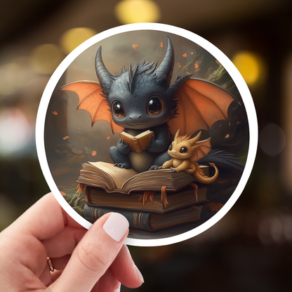 Book Dragons Sticker for Fantasy Lovers - The Forth Wing