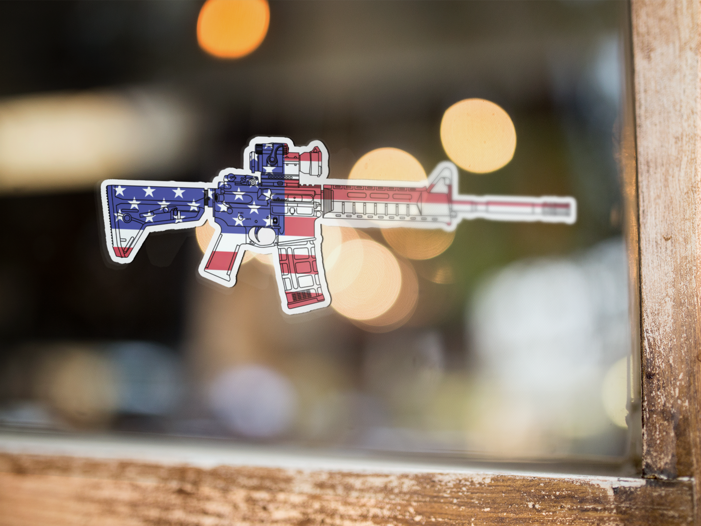 AR-15 American Flag Design Sticker