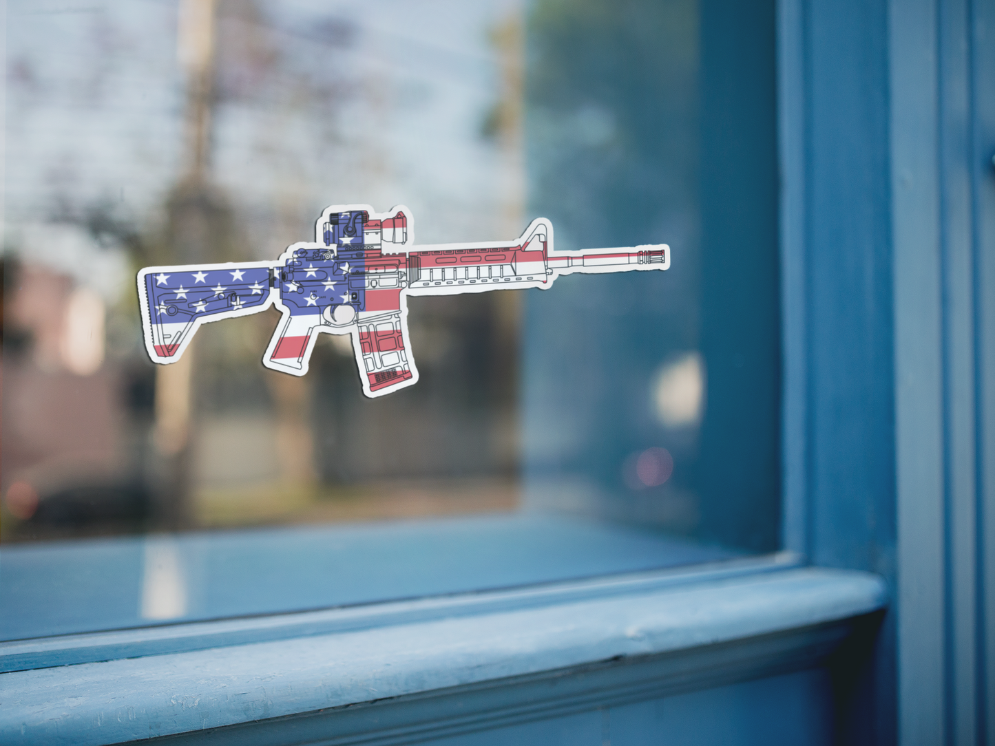 AR-15 American Flag Design Sticker