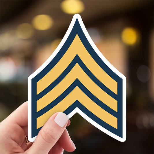 Army Sergeant E5 Rank Insignia Sticker