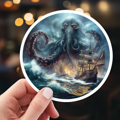 Kraken Ship Attack Sticker