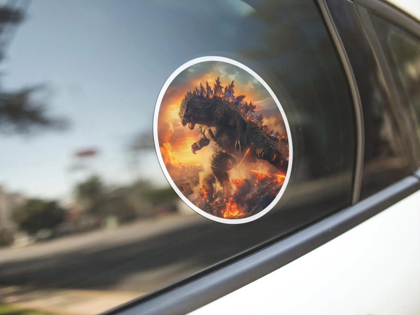 Godzilla Attacking Sticker - Kaiju Decal