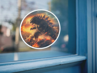 Godzilla Attacking Sticker - Kaiju Decal