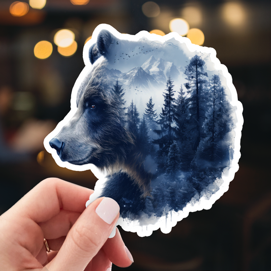 Grizzly Bear Sticker - Kiss-Cut Vinyl Decal