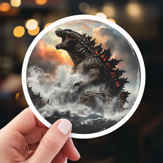 Godzilla Attacking Sticker - Kaiju Decal