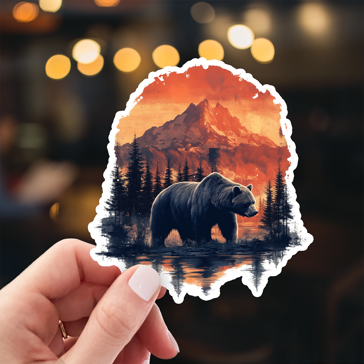 Grizzly Bear in the Wild - Vinyl Sticker